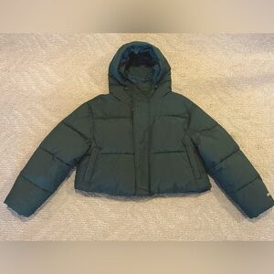 Fabletics Deep Teal Cropped Puffer